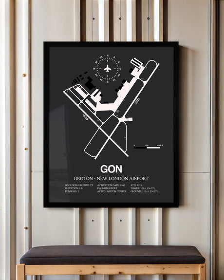 Frame color options for Groton-New London Airport Wall Art