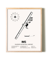 Madison Municipal Airport framed wall art in white frame