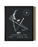 Unframed Jack Brooks Regional Airport map print poster
