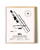 Fallon Naval Air Station (Van Voorhis Field) Airport framed wall art in white frame