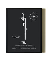 Unframed Terrell Municipal Airport map print poster