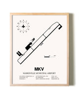 Marksville Municipal Airport framed wall art in white frame