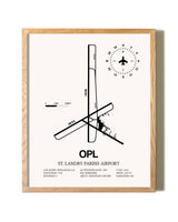 St. Landry Parish Airport framed print in natural wood frame