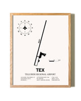 Telluride Regional Airport framed print in natural wood frame
