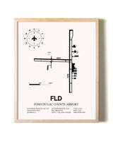 Fond Du Lac County Airport framed wall art in white frame