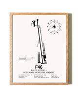 Ralph M. Hall / Rockwall Municipal Airport framed print in natural wood frame