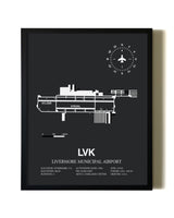 Unframed Livermore Municipal Airport map print poster