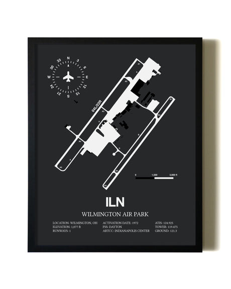 Unframed Wilmington Air Park map print poster