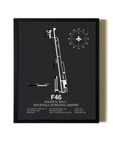 Unframed Ralph M. Hall / Rockwall Municipal Airport map print poster
