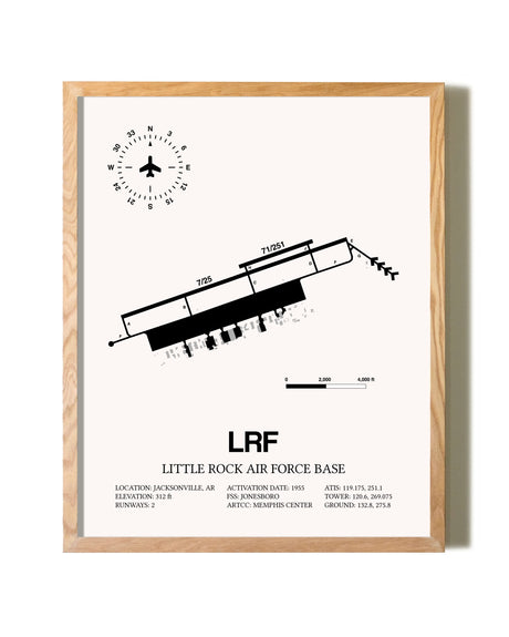 Little Rock Air Force Base framed print in natural wood frame