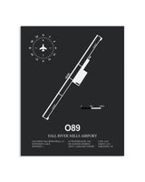 Gray Framed Fall River Mills Airport layout wall art poster