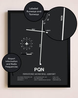 Pipestone Municipal Airport poster size comparison chart