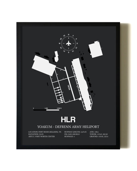 Unframed Yoakum-Defrenn Army Heliport map print poster