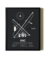 Unframed Batten International Airport map print poster