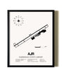 Framed Habersham County Airport wall art poster in black frame
