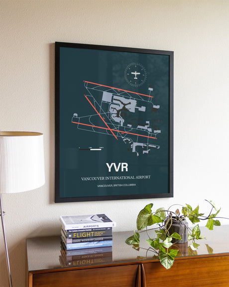 Framed Vancouver International Airport layout wall art poster
