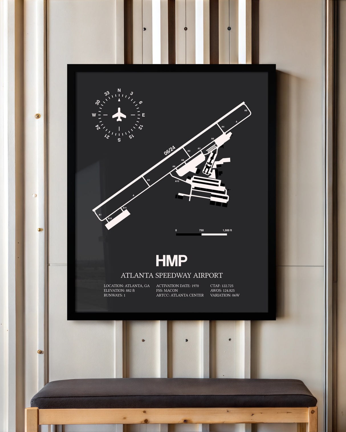 Frame color options for Atlanta Speedway Airport Wall Art