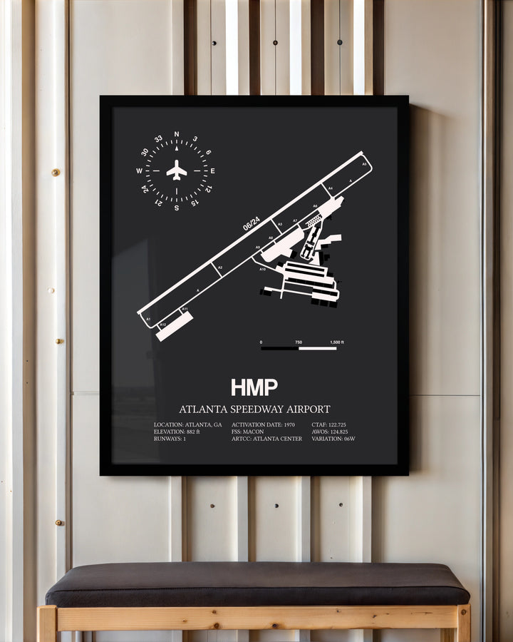 Frame color options for Atlanta Speedway Airport Wall Art
