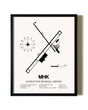 Framed Manhattan Regional Airport wall art poster in black frame
