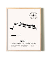 Chester County G. O. Carlson Airport framed wall art in white frame