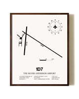 The Sigurd Anderson Airport aviation print in walnut frame