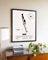 Meriden Markham Municipal Airport aviation wall décor in black wood frame