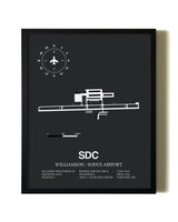 Unframed Williamson / Sodus Airport map print poster