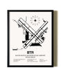 Framed Baton Rouge Metropolitan Airport (Ryan Field) wall art poster in black frame