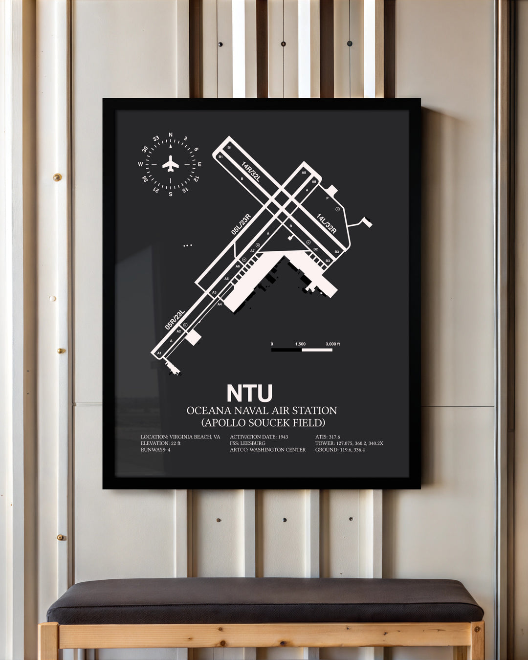 Frame color options for Oceana Naval Air Station (Apollo Soucek Field) Wall Art