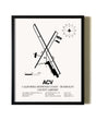 Framed California Redwood Coast - Humboldt County Airport wall art poster in black frame