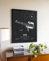 Gray Framed Bay Bridge Airport wall art poster in black frame