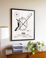 Francis S. Gabreski Airport aviation wall décor in black wood frame