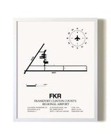 Frankfort Clinton County Regional Airport airport map poster in oak frame