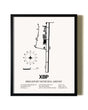 Framed Bridgeport Municipal Airport wall art poster in black frame