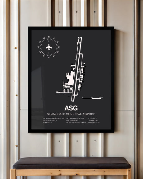 Frame color options for Springdale Municipal Airport Wall Art