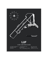 Gray Framed Luke Air Force Base layout wall art poster