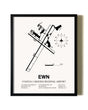 Framed Coastal Carolina Regional Airport wall art poster in black frame