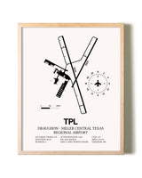 Draughon-Miller Central Texas Regional Airport framed wall art in white frame