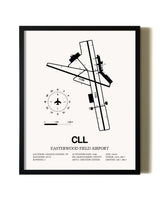 Framed Easterwood Field Airport wall art poster in black frame