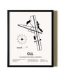Framed Easterwood Field Airport wall art poster in black frame