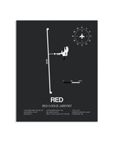 Gray Framed Red Lodge Airport layout wall art poster