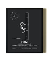 Unframed Okmulgee Regional Airport / Paul And Betty Abbott Field map print poster