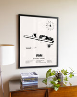Ramona Airport aviation wall décor in black wood frame