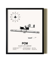 Framed Plant City Airport wall art poster in black frame