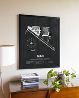 Gray Framed Nampa Municipal Airport wall art poster in black frame