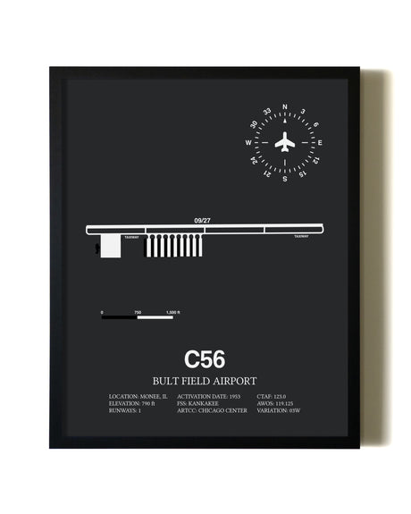 Unframed Bult Field Airport map print poster
