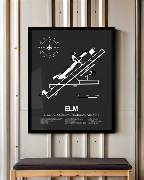 Frame color options for Elmira / Corning Regional Airport Wall Art