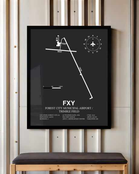 Frame color options for Forest City Municipal Airport / Trimble Field Wall Art