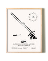 Spanish Fork Municipal Airport / Woodhouse Field framed wall art in white frame