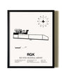 Framed Red Wing Regional Airport wall art poster in black frame